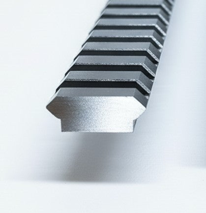 Flat base weldable picatinny rail white background