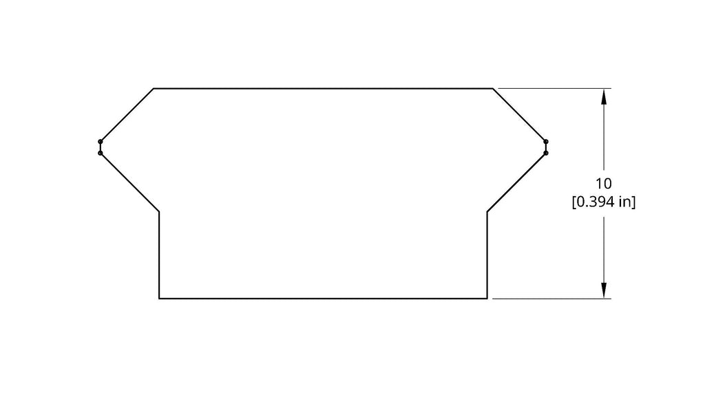 Technical drawing of a Picatinny rail cross section view with dimensions.